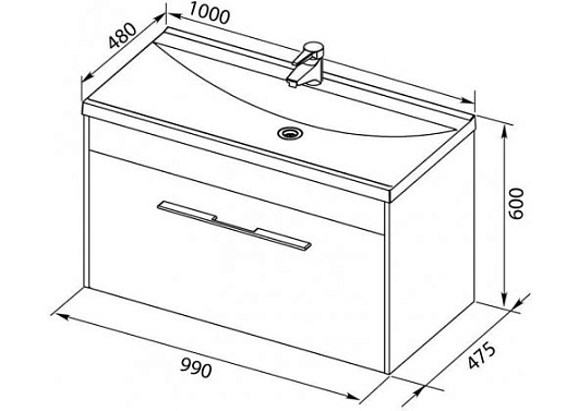 Aquanet Комплект мебели Августа 100 белый – картинка-7