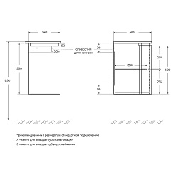 Cezares Тумба Vague 34 R bianco lucido – фотография-3