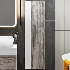 Runo Шкаф пенал Вудлайн 35 скандинавский дуб/белый – фотография-3