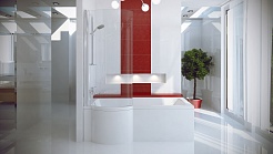 Besco Акриловая ванна Inspiro 160x70 L со шторкой – фотография-5