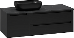 Brevita Тумба с раковиной Cargo 120 подвесная черная матовая – фотография-3