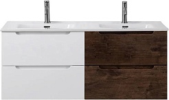 BelBagno Тумба с раковиной Etna 120 подвесная Bianco Lucido/Rovere Moro – фотография-1