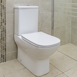 Azario Унитаз-компакт Varo AZ-2171 безободковый с бачком с сиденьем микролифт белый – фотография-2