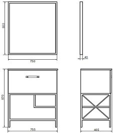 Comforty Зеркало Бредфорд 75 черное – фотография-3