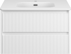 Brevita Мебель для ванной Riva 80 подвесная белая – фотография-4