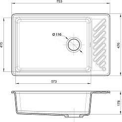 Granfest Мойка кухонная Quarz GF-ZL-51 черный – фотография-3