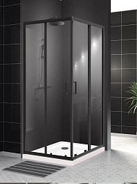 BelBagno Душевой уголок Uno 90/90 UNO-195-A-2-90-C-NERO стекло прозрачное – фотография-2