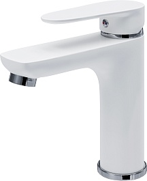 Aringa Смеситель для раковины Рейн AR02008WH белый/хром – фотография-1