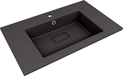 Style Line Тумба с кварцевой раковиной антрацит Лима 80 Plus подвесная эмаль графит матовая – фотография-3