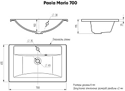 Бриклаер Мебель для ванной Берлин 70 белая с ручкой дуб золотой – фотография-20