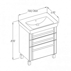 Opadiris Тумба с раковиной Лаварро 80 венге – фотография-3