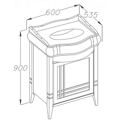 Opadiris Тумба с раковиной Сакура 60 R орех – фотография-3