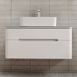 Jorno Тумба с раковиной Bosko 100 белая Bos.01.100/P/W подвесная – фотография-4