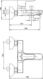 E.C.A. Смеситель для ванны Star 102102464 хром – фотография-2