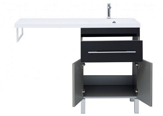 Aquanet Тумба с раковиной Верона 120 R напольная черная – фотография-8