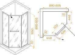 RGW Душевой уголок Hotel HO-084B 90x90 профиль черный стекло матовое сатинат – фотография-4
