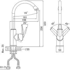 D&K Смеситель "Valerius Rhein DA1362401" для кухонной мойки – фотография-2