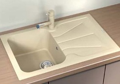 Florentina Мойка гранитная Гаттинара 780 с крылом шампань – фотография-2