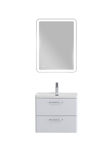 BelBagno Тумба с раковиной Due 50 подвесная Bianco Lucido ручки Хром полированный – фотография-18