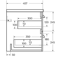 Cezares Тумба с раковиной Eco Cer-N 60 bianco opaco CZR-8073-60 ручки матовые чёрные – фотография-3