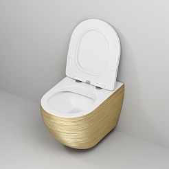 Grossman Унитаз подвесной Color GR-4411GWS золото – фотография-6