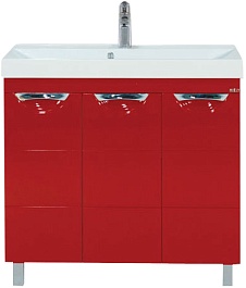 Misty Тумба с раковиной Петра 75 красная – фотография-1
