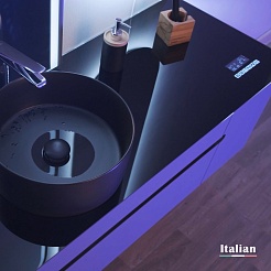 Jorno Тумба с раковиной Shine 100 с МФУ антрацит Shi.01.100-M/P/A подвесная – фотография-4