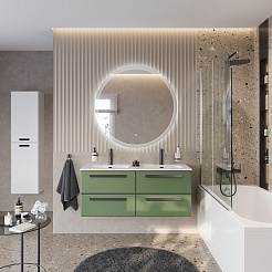 BelBagno Мебель для ванной Eco Cer-N 120 с 4 ящиками фисташковый софт CZR-8095-120-2 ручки матовые чёрные – фотография-2