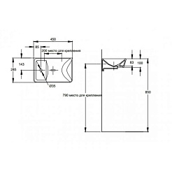 Jacob Delafon Рукомойник Reve E4805 45 см – фотография-3