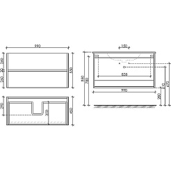 Sancos Тумба с раковиной Urban 100 белый глянец раковина Element 101 CN7003MB – фотография-4