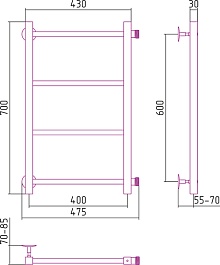 Стилье Полотенцесушитель Версия-КБ 600х400 – фотография-2