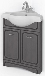 Какса-а Мебель для ванной Патина угловая серая с черным – фотография-4