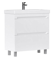 Equil Тумба под раковину Corner 80 2 ящика напольная белая