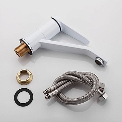 Frap Смеситель для кухни H45 F4545 белый/хром – фотография-4