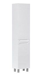 Equil Шкаф пенал Corner 40 с корзиной напольный белый – фотография-1