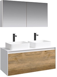 Aqwella Тумба с раковиной Mobi 120 белый/дуб балтийский – фотография-4