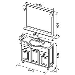 Aquanet Мебель для ванной Тесса 105 жасмин/серебро – фотография-5