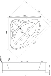 Bas Акриловая ванна Гранада 150x150 с гидромасссажем – фотография-3