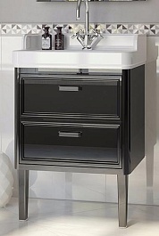 Kerama Marazzi Тумба с раковиной Pompei 60, 2 ящика, черная – фотография-1