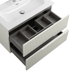 Cezares Тумба с раковиной Duet-N 80 подвесная CZR-8073-80 альпака брашированная – фотография-3