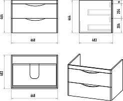 Misty Тумба под раковину Мираж 70 подвесная белая – фотография-5