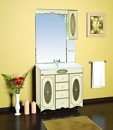 Misty Тумба с раковиной Монако 90 бежевая патина – фотография-3