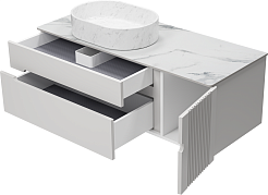 Brevita Мебель для ванной Pallisandro 120 L подвесная серая матовая – фотография-9