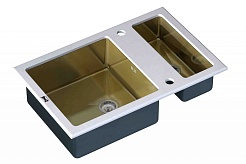 Zorg Кухонная мойка "Inox Glass" GL-8051-2-WHITE-BRONZE – фотография-1