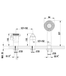 Lemark Смеситель "Poseidon LM4245C" на борт ванны – фотография-2