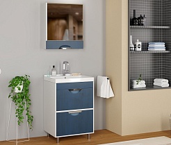 Mixline Мебель для ванной Байкал 60 белая/графит – фотография-2