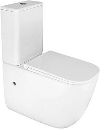 Azario Унитаз-компакт Riano AZ-1305A безободковый с бачком с сиденьем микролифт белый – фотография-3