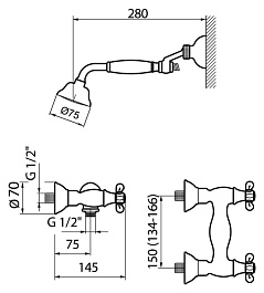 Webert Смеситель Ottocento OT760101065 бронза, для душа – фотография-3