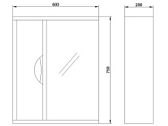 Водолей Зеркальный шкаф "Габи 60" L белый/дуб – фотография-3