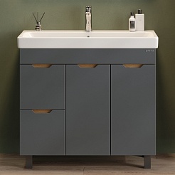 Onika Мебель для ванной Айленд 90 с б/к графит/дуб крафт – фотография-12